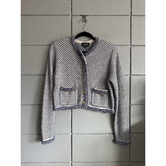 Women's J.Crew Collection Cropped Lady Jacket in Textured Cotton Cardigan size S - Picture 3 of 6